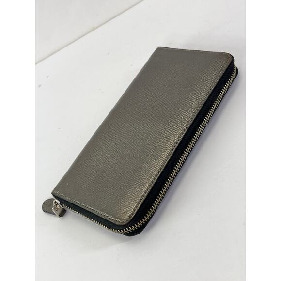 Coach Metallic Gray Zippy Wallet Full Size Leather - Picture 3 of 5